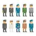 Flat design soldier uniform set