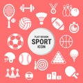 Flat design sport icon set elements object vector illustration concept Royalty Free Stock Photo