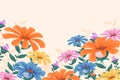 Flat design spring background Vector illustration. Royalty Free Stock Photo