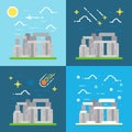 Flat design of Stonehenge UK Royalty Free Stock Photo