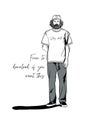 flat design streetwear clothing man