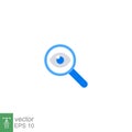 Flat Design Style Analysis icon, magnify glass, eye Royalty Free Stock Photo