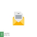 Flat Design Style Email letter open icon