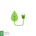 Flat Design Style Green plug energy icon Royalty Free Stock Photo