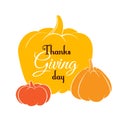 Happy Thanksgiving Day typography lettering poster. Autumn fall pumpkin harvest Royalty Free Stock Photo