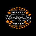 Flat design style Happy Thanksgiving Day logotype, badge and icon. Happy Thanksgiving Day logo template. Royalty Free Stock Photo