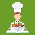 Flat design style. illustration. Chef character, icon iso