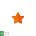 Flat Design Style Starfish icon. mollusk invertebrate sea animal