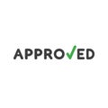 Flat design style vector concept of approved word with check mar Royalty Free Stock Photo