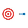 Flat design style vector concept of bullseye with dart icon on w