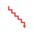 Flat design style vector concept of line stairs symbol icon with