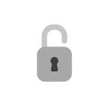 Flat design style vector of open padlock Royalty Free Stock Photo