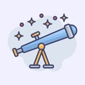 Flat Design telescope icon Vector Premium Ilustration