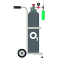 flat design template for a green oxygen cylinder icon