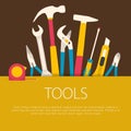 Flat design tools concept.