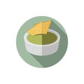 Flat design Tortilla Chips Guacamole Dip Royalty Free Stock Photo