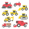Flat design tractors set Royalty Free Stock Photo