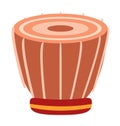 Flat design traditional wooden djembe drum. African percussion instrument vector illustration Royalty Free Stock Photo