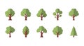 Flat Design Tree Icons Set Royalty Free Stock Photo