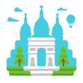 Flat design Triumph Arch Paris Royalty Free Stock Photo