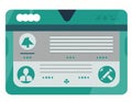 Flat Design UI Elements and Icons on a Teal Background Royalty Free Stock Photo