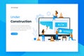 Flat design under construction landing page illustration Royalty Free Stock Photo