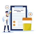 Flat design of urine test for medical and healthcare Royalty Free Stock Photo