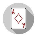 Flat design vector ace of diamonds icon Royalty Free Stock Photo