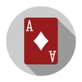 Flat design vector ace of diamonds icon Royalty Free Stock Photo