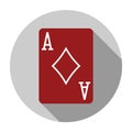 Flat design vector ace of diamonds icon Royalty Free Stock Photo