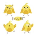 Flat design vector birds icon set.