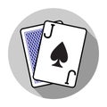 Flat design vector black jack icon, isolated Royalty Free Stock Photo