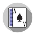 Blackjack combination - Ace & closed card - Flat design vector icon Royalty Free Stock Photo