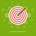 Flat design vector business illustration concept strategy arrow and dart board Royalty Free Stock Photo