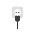Flat design vector concept of electrical plug with cable and out Royalty Free Stock Photo