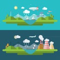 Flat design vector ecology concept illustration Royalty Free Stock Photo