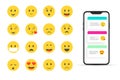 Flat Design Vector Emoji Set for Social Network