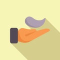 Flat design vector of hand holding pringle chip