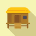 Cartoon thatched roof hut icon