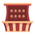 Flat design vector illustration of a cartoonstyle theater stage with red curtains Royalty Free Stock Photo