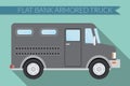 Flat design vector illustration city Transportation, bank armored Truck, side view Royalty Free Stock Photo