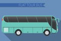 Flat design vector illustration city Transportation, Bus, intercity, long distance tourist coach bus, side view Royalty Free Stock Photo