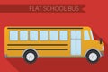 Flat design vector illustration city Transportation, school bus, side view Royalty Free Stock Photo