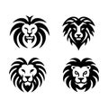 flat design vector illustration of lion king generative ai Royalty Free Stock Photo