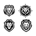 flat design vector illustration of lion king generative ai Royalty Free Stock Photo