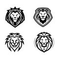 flat design vector illustration of lion king generative ai Royalty Free Stock Photo