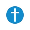 Religion, christian cross icon. Flat design. Vector illustration Royalty Free Stock Photo