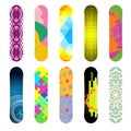 Set of isolated snowboard