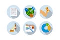 Flat design vector illustration six icons set Royalty Free Stock Photo