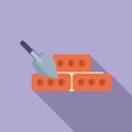 Construction concept with bricks and trowel illustration Royalty Free Stock Photo